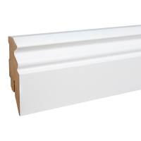 PROVISTON Fußleiste weiß 16 x 58 x 2500 mm Foliert MDF-Sockelleiste Hamburger Profil