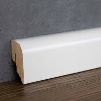 PROVISTON | Sockelleiste | abgerundet | MDF foliert | weiße Fußleiste | 20 x 40 x 2400 mm | modern