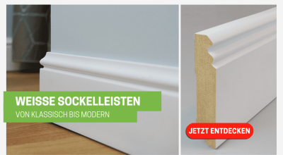 Weiße Sockelleisten