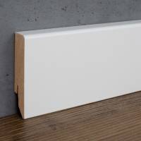 PROVISTON | 16 x 70mm | moderne Sockelleiste | MDF foliert | Fußbodenleiste weiß | eckiges Profil